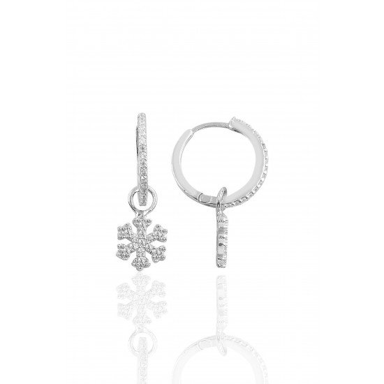 Snow star earring - genuine silver 925