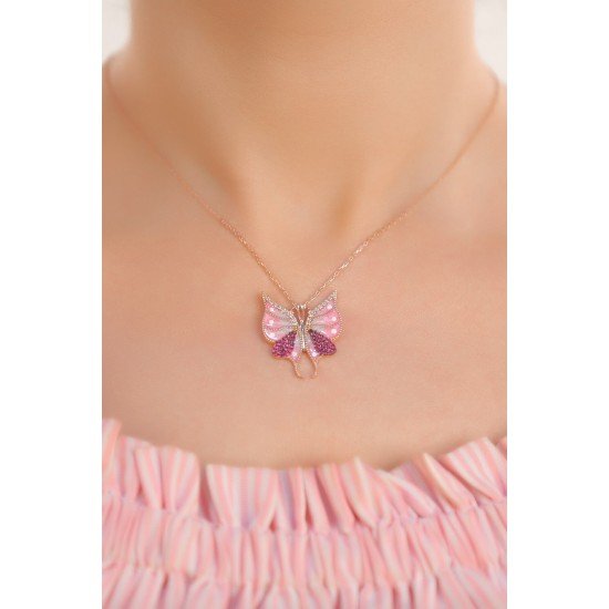 Spring Butterfly Necklace - Genuine Silver 925