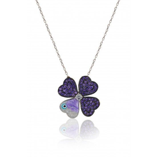 Spring flower necklace - genuine silver 925