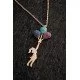 Balloon Girl Necklace - 925 Silver - Plated Gold