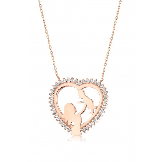 Mother's Heart Necklace - Genuine Silver 925